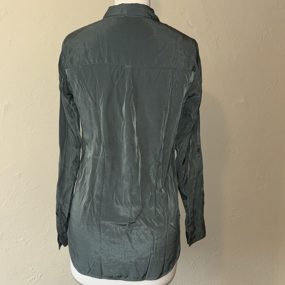 EXPRESS casual button up shirt with double breast pockets women’s small petite - Picture 6 of 13
